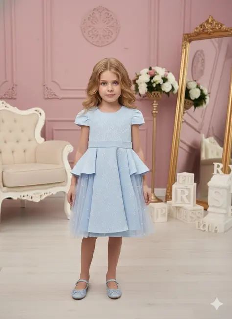 שמלת סרינה-תכלת